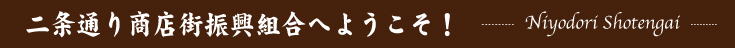二条通り商店街振興組合へようこそ！